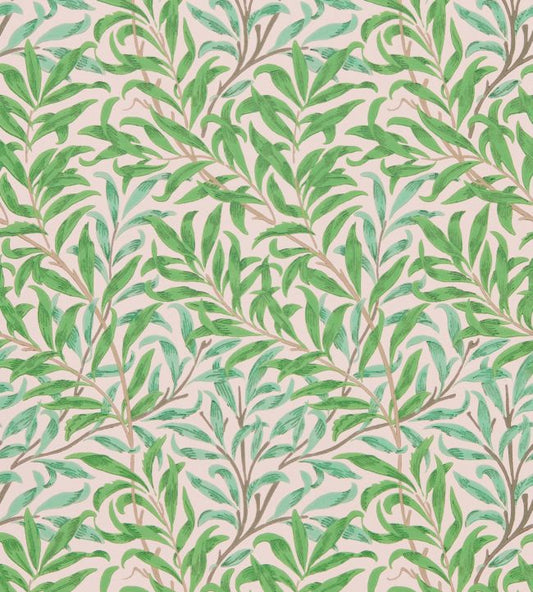 Willow Boughs Wallpaper - Pink/Leaf Green - 216949 - Morris & Co - Premier Wallcovering