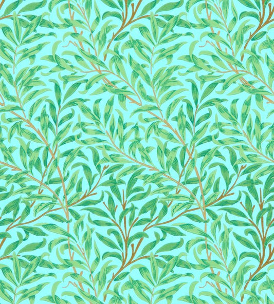 Willow Boughs Wallpaper - Sky/Leaf Green - 216948 - Morris & Co - Premier Wallcovering