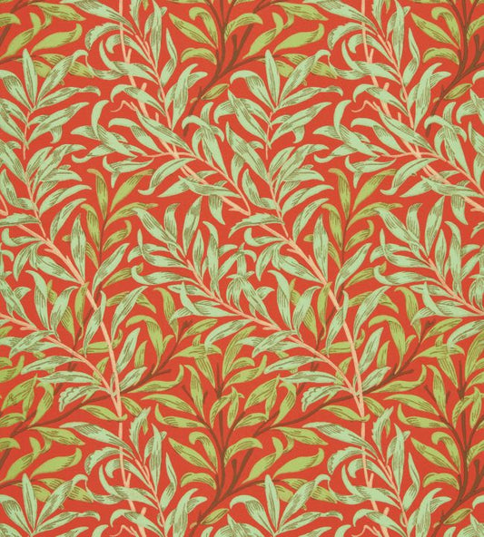 Willow Boughs Wallpaper - Tomato/Olive - 216951 - Morris & Co - Premier Wallcovering