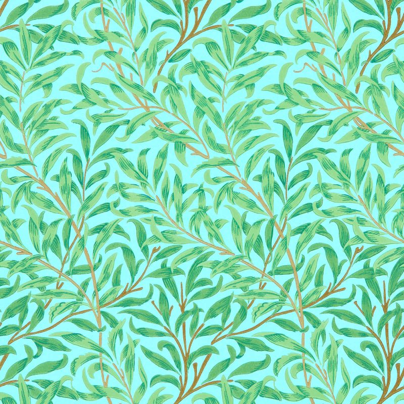 Willow Boughs Wallpaper - Sky/Leaf Green - 216948 - Morris & Co - Premier Wallcovering