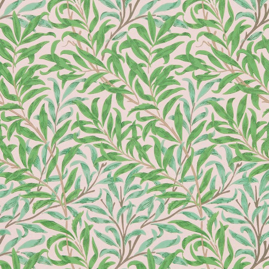 Willow Boughs Wallpaper - Pink/Leaf Green - 216949 - Morris & Co - Premier Wallcovering