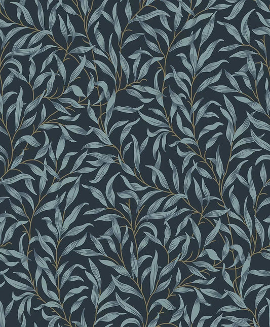 Willow Trail Wallpaper - Aegean Blue - NextWall - NW54702 - Premier Wallcovering