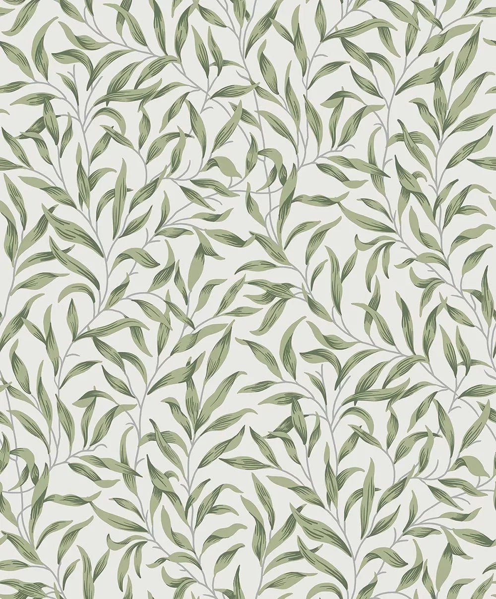 Willow Trail Wallpaper - Sprig Green - NextWall - NW54704 - Premier Wallcovering