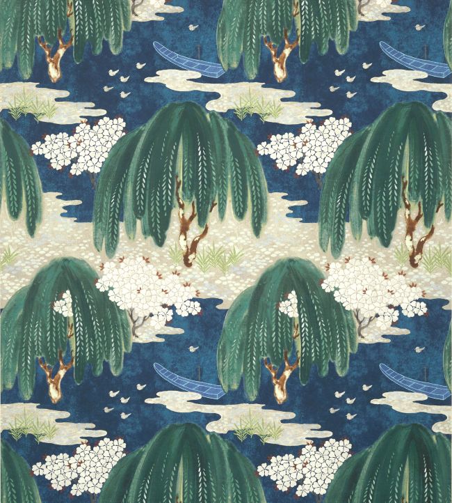 Willow Tree Wallpaper - Navy - AT23110 - Anna French - Premier Wallcovering