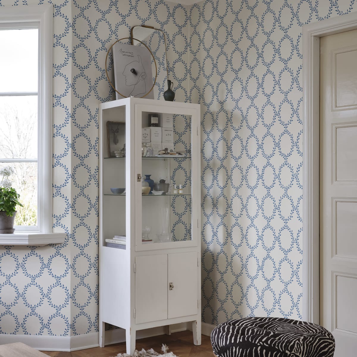 Wilma Wallpaper - Blue - Sandberg - S10390 - Premier Wallcovering