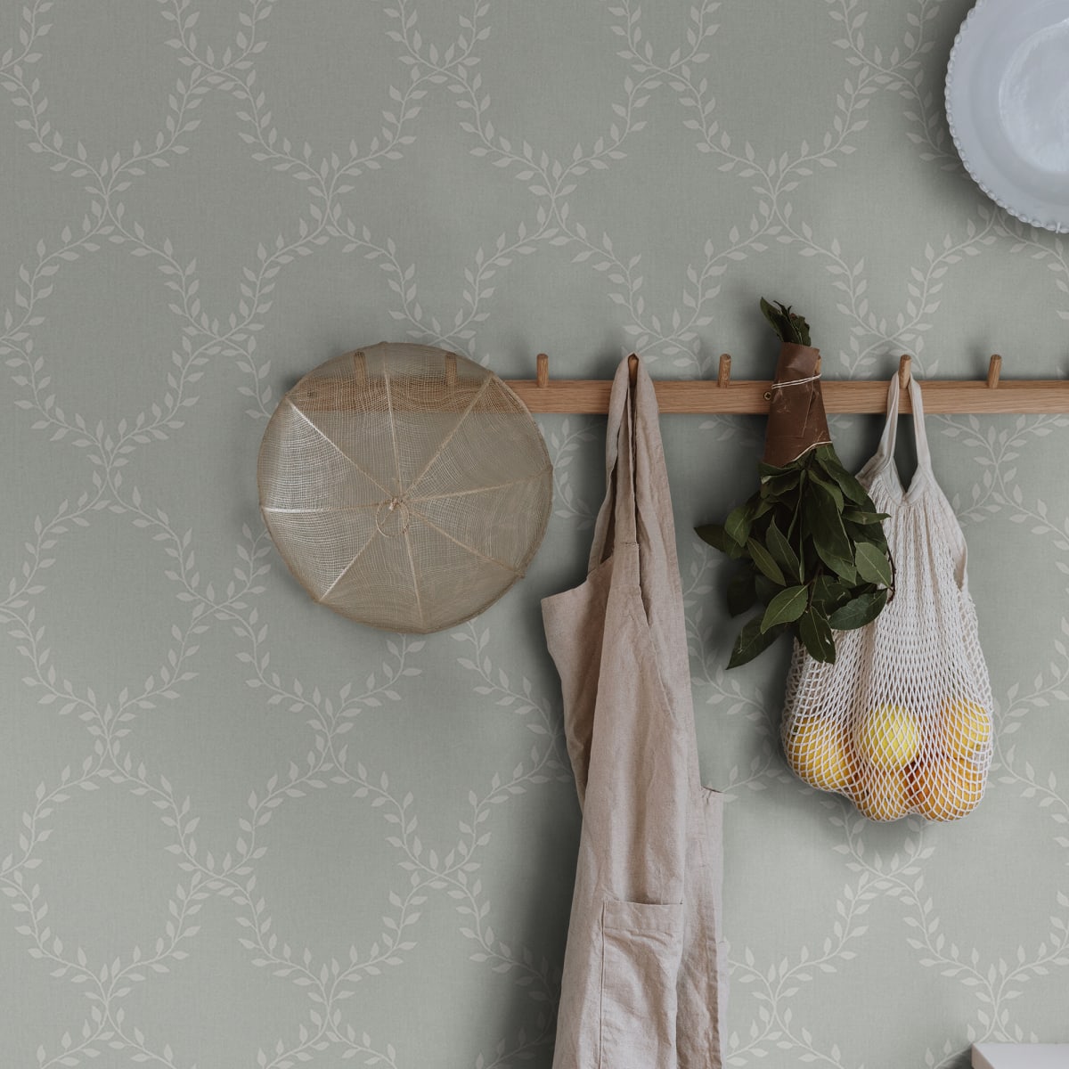 Wilma Wallpaper - Sage Green - Sandberg - S10201 - Premier Wallcovering