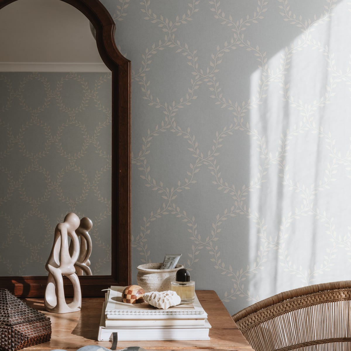 Wilma Wallpaper - Misty Blue - Sandberg - S10202 - Premier Wallcovering