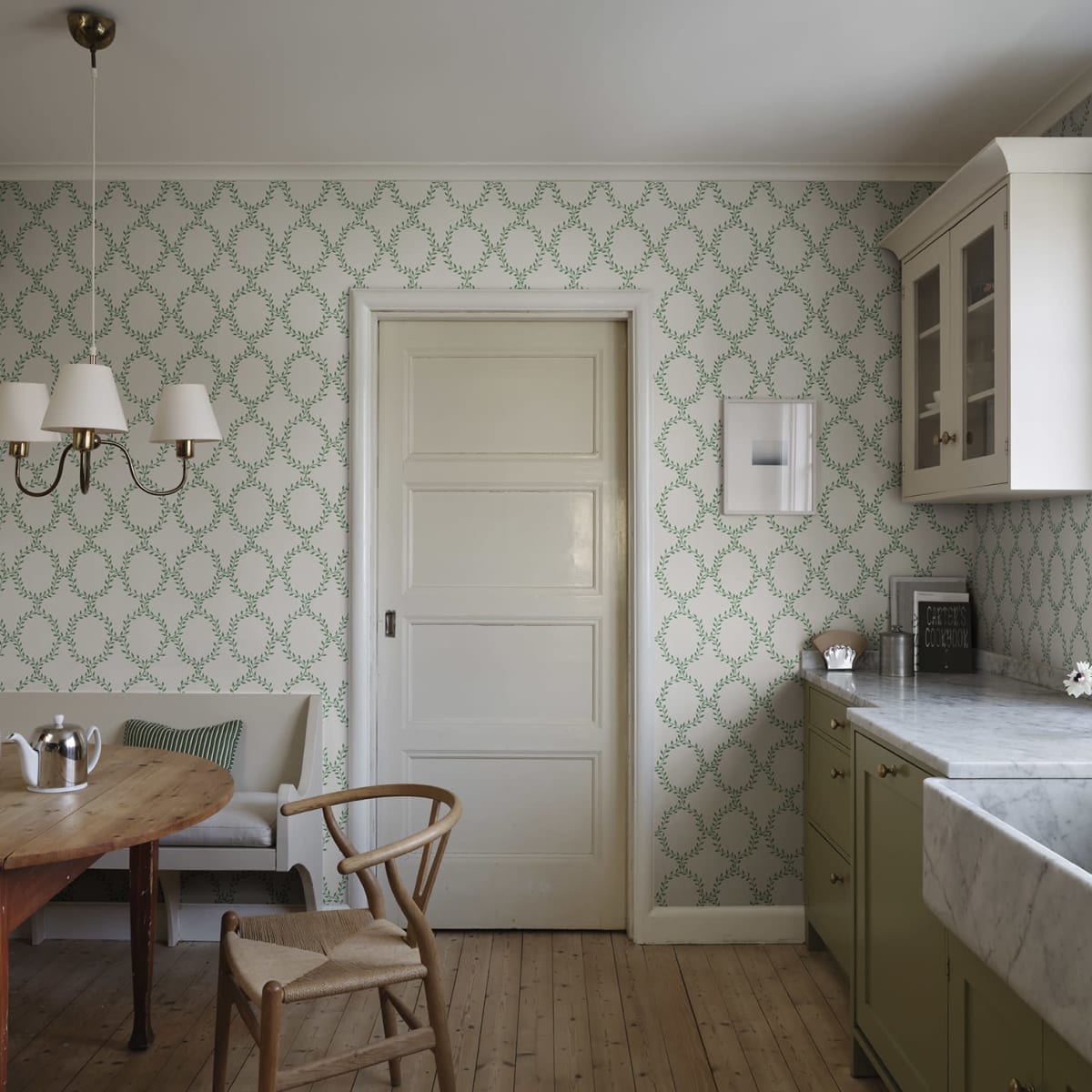 Wilma Wallpaper - Green - Sandberg - S10389 - Premier Wallcovering