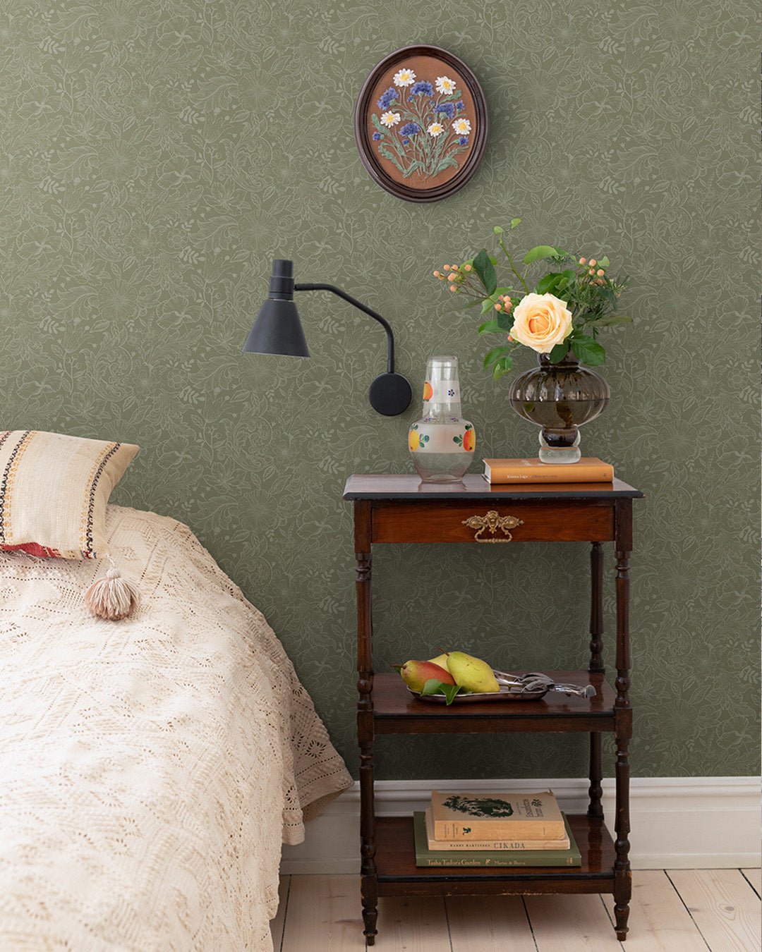 Wilma Wallpaper - Green - Midbec - 13129 - Premier Wallcovering