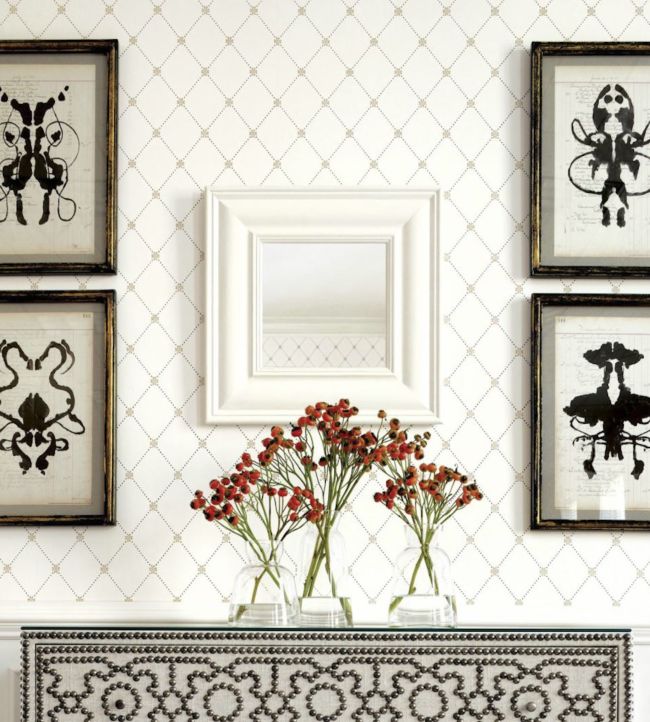 Wilton Trellis Wallpaper - Pink & Green - Thibaut - T1846 - Premier Wallcovering