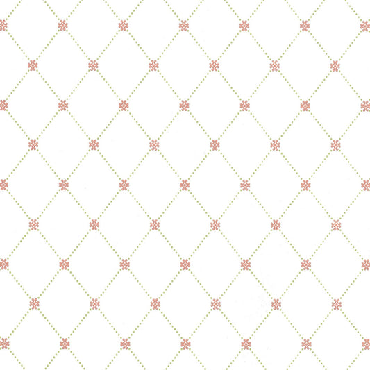Wilton Trellis Wallpaper - Pink & Green - Thibaut - T1846 - Premier Wallcovering