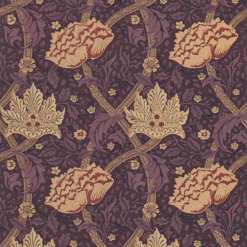 Windrush Wallpaper - Aubergine/Wine - Morris & Co - 210492 - Premier Wallcovering