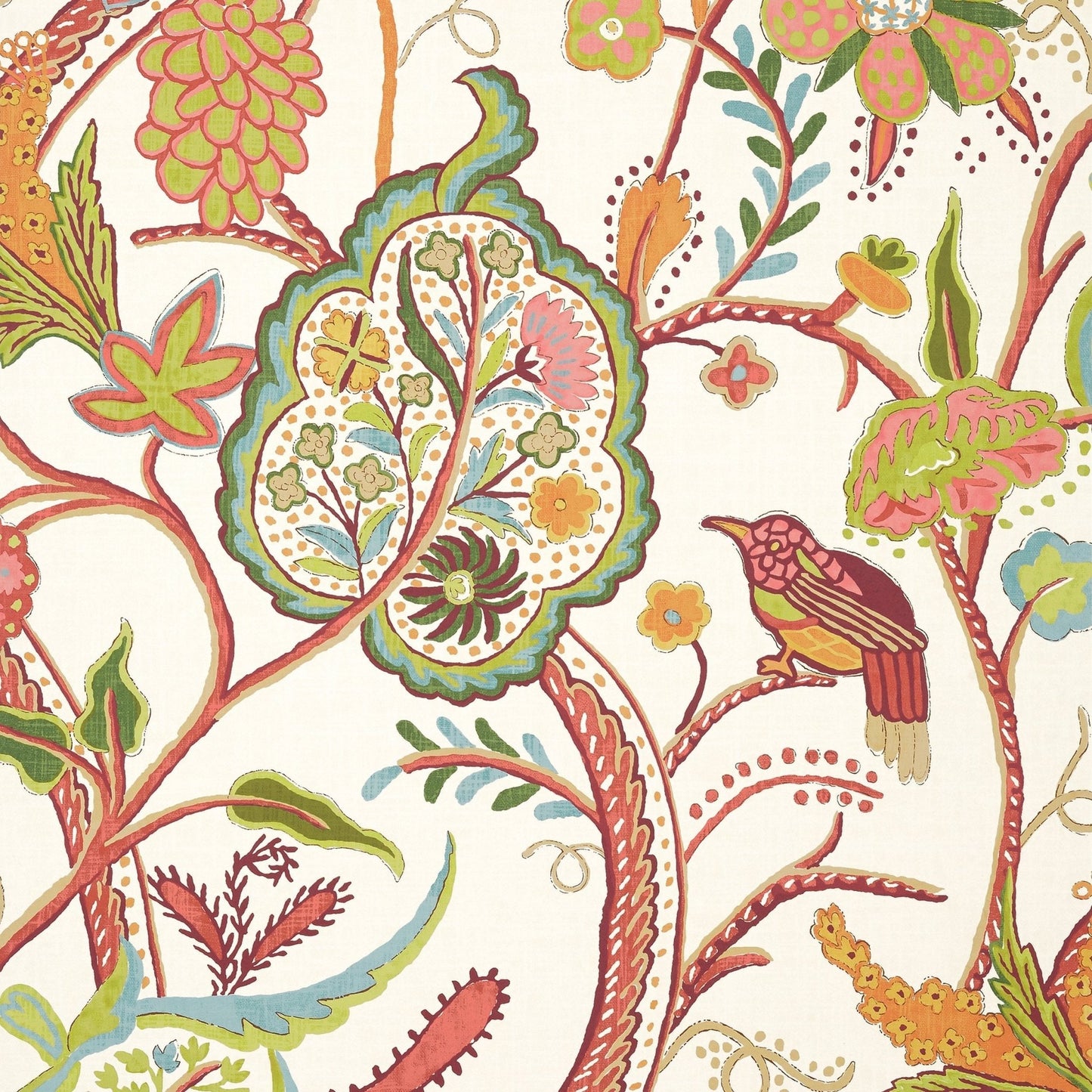 Windsor Wallpaper - Cream & Red - Thibaut - T14305 - Premier Wallcovering
