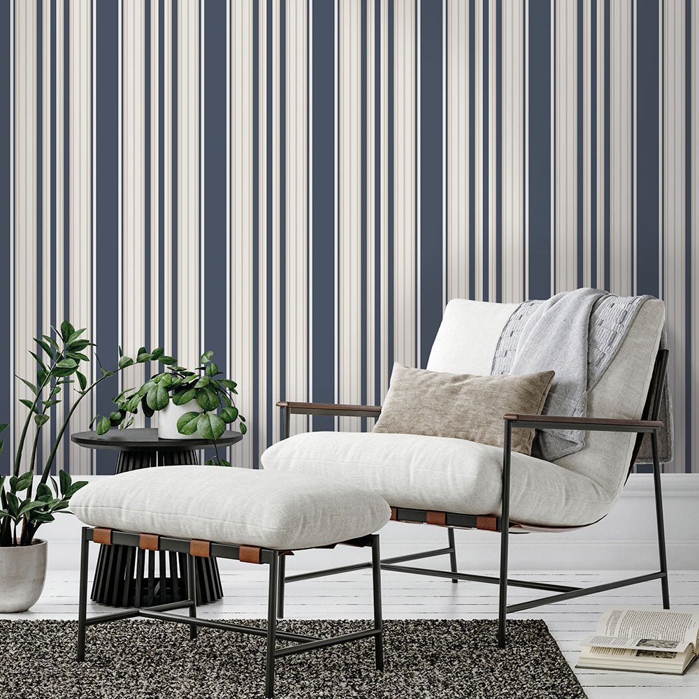 Windsor Wallpaper - Blue - Timothy Wilman - TW2492 - Premier Wallcovering