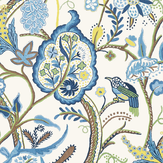 Windsor Wallpaper - Blue & Yellow - Thibaut - T14300 - Premier Wallcovering