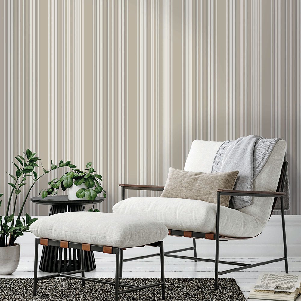 Windsor Wallpaper - Taupe - Timothy Wilman - TW2497 - Premier Wallcovering