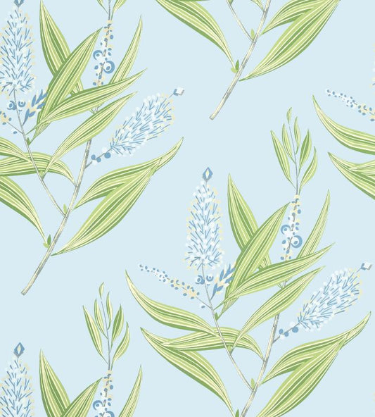 Winter Bud Wallpaper - Soft Blue - AT23133 - Anna French - Premier Wallcovering
