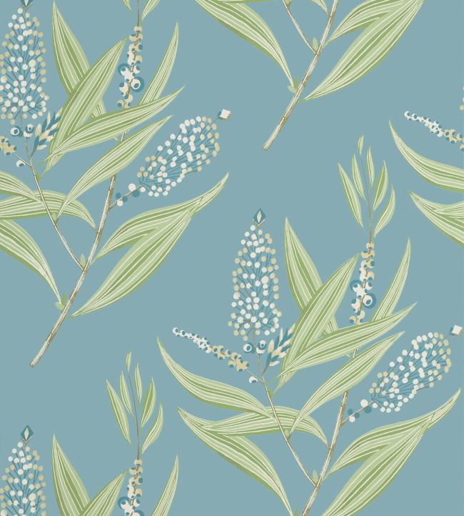 Winter Bud Wallpaper - Teal - AT23136 - Anna French - Premier Wallcovering