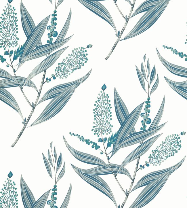 Winter Bud Wallpaper - Blue - AT23135 - Anna French - Premier Wallcovering