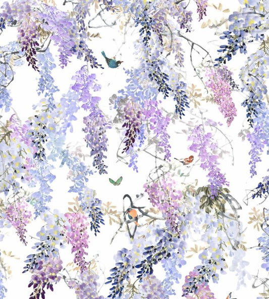 Wisteria Fall Panel A Wallpaper - Lilac - DWAP216296 - Sanderson - Premier Wallcovering