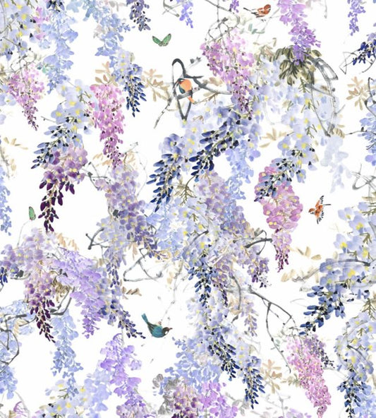 Wisteria Fall Panel B Wallpaper - Lilac - DWAP216297 - Sanderson - Premier Wallcovering