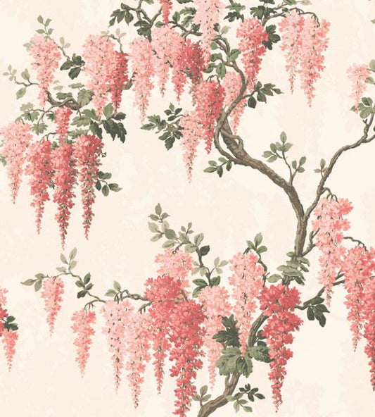Wisteria Wallpaper - Coral - Woodchip & Magnolia - WM - 219R - Premier Wallcovering