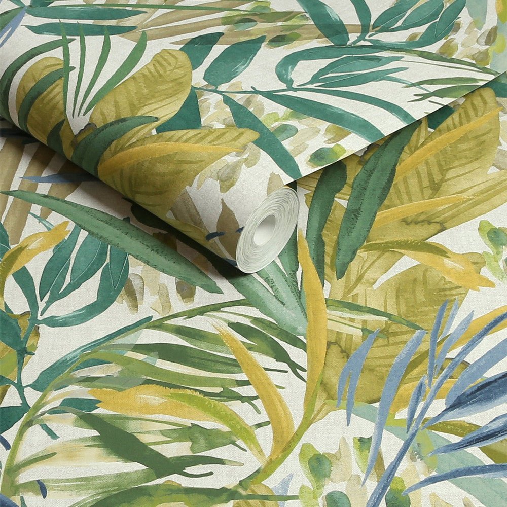 Wonderland Jungle Leaves Wallpaper - Green - Next - 124905 - Premier Wallcovering