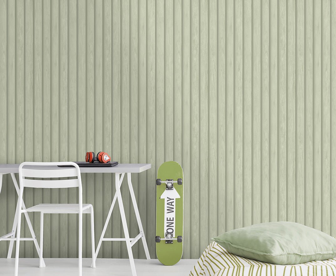 Wood Slat Wallpaper - Green - Holden Décor - 13300 - Premier Wallcovering
