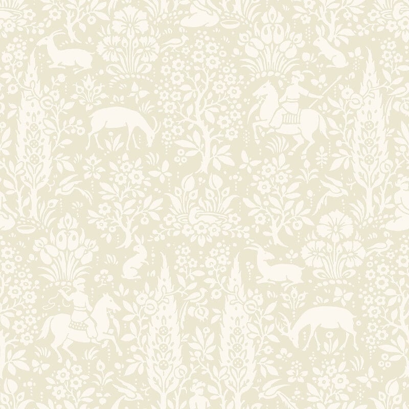 Woodland Floral Wallpaper - Natural - Crown - M1165 - Premier Wallcovering