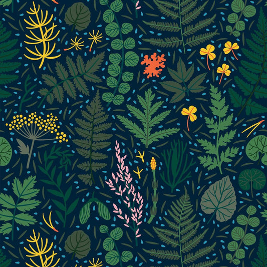Woodland Walks Wallpaper - Forest Greens & Mustard Accent - Lust Home - LH900110 - Premier Wallcovering