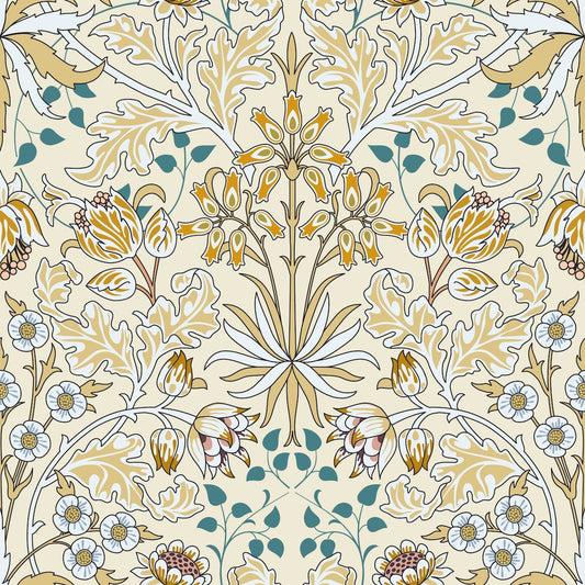 Morris Collections - 1080 - Woodland Wallpaper - Cream - Premier Wallcovering