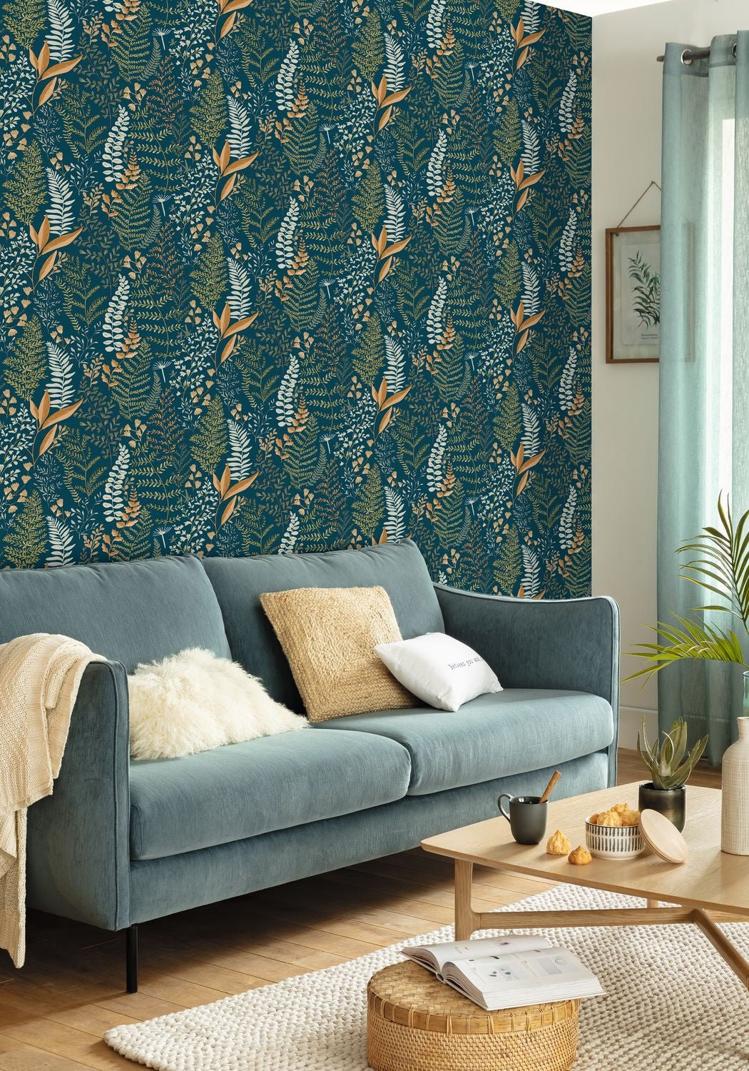 Woodland Wallpaper - Bleu Nuit - Caselio - 102926671 - Premier Wallcovering