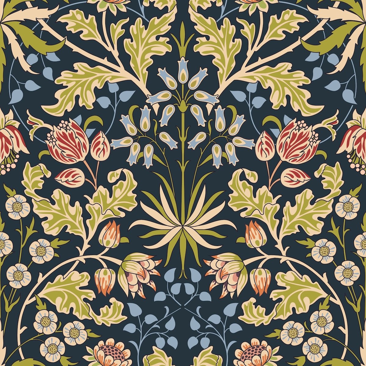 Morris Collections - 1083 - Woodland Wallpaper - Blue - Premier Wallcovering