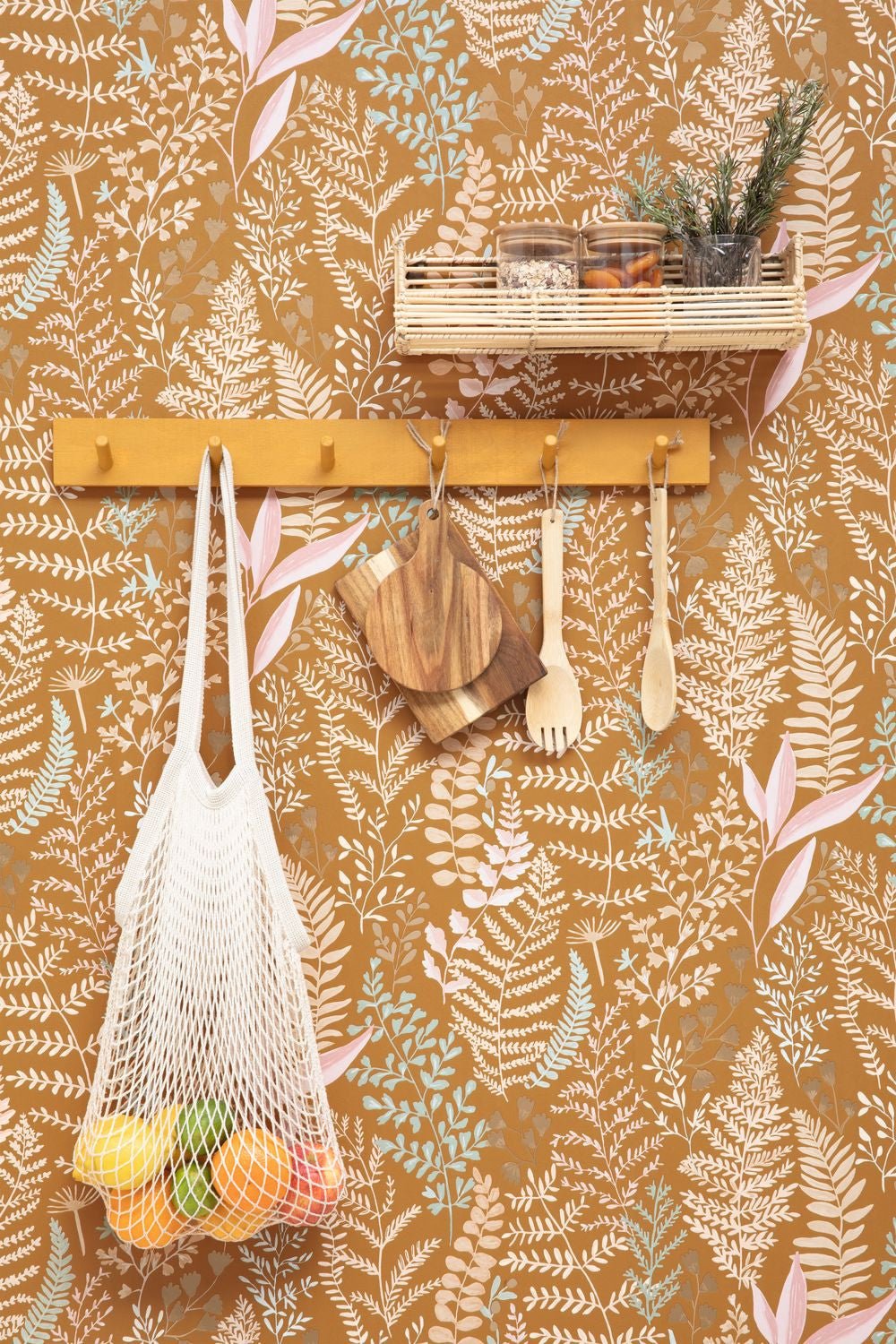 Woodland Wallpaper - Ocre Rose - Caselio - 102922347 - Premier Wallcovering