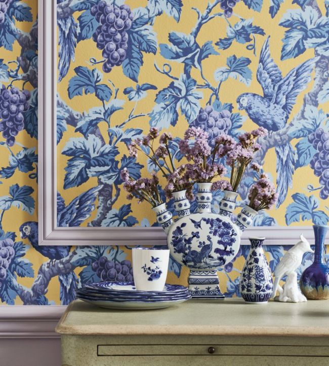Woodvale Orchard Wallpaper - Ruby, Rose & Olive Green on Charcoal - 116/5020 - Cole & Son - Premier Wallcovering