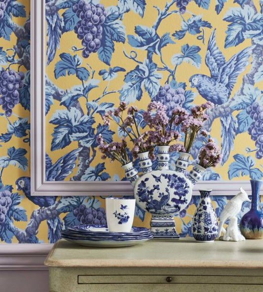 Woodvale Orchard Wallpaper - Ruby, Rose & Olive Green on Charcoal - 116/5020 - Cole & Son - Premier Wallcovering