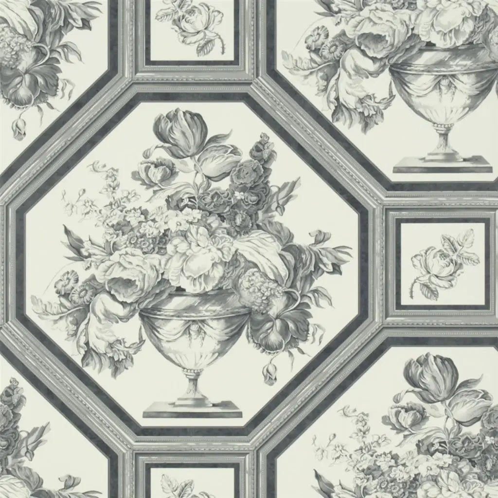 Wyatt Wallpaper - Charcoal - Designers Guild - Royal Collection - PQ010/01 - Premier Wallcovering