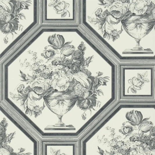 Wyatt Wallpaper - Charcoal - Designers Guild - Royal Collection - PQ010/01 - Premier Wallcovering