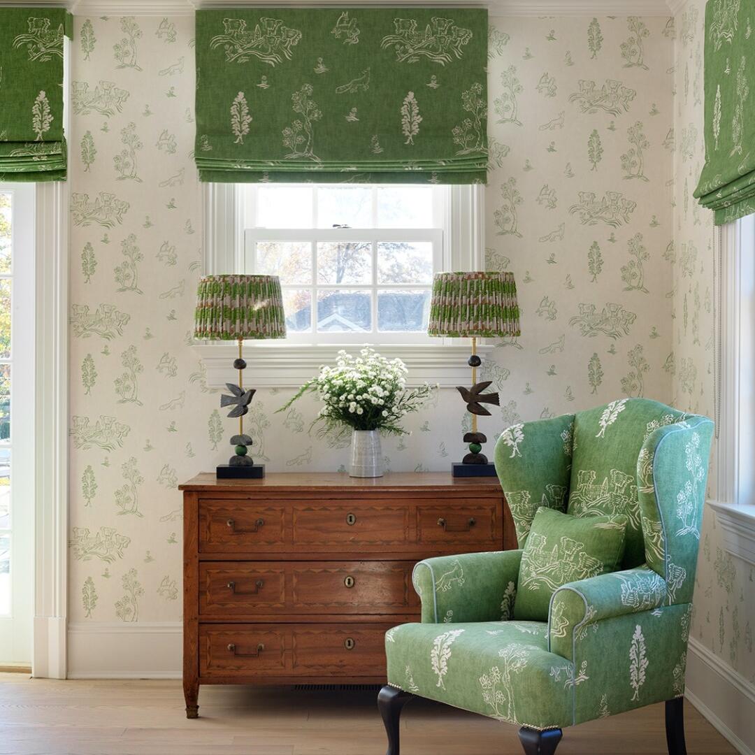 Wychwood Wallpaper - Basil Green - Andrew Martin - KKWYBG - Premier Wallcovering