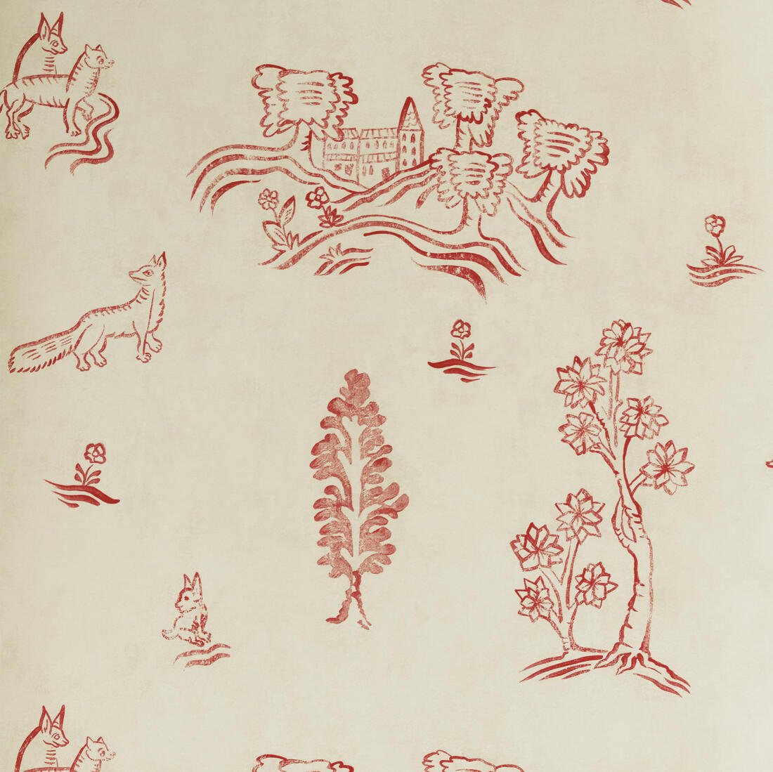 Wychwood Wallpaper - Huntsman Red - Andrew Martin - KKWYHR - Premier Wallcovering