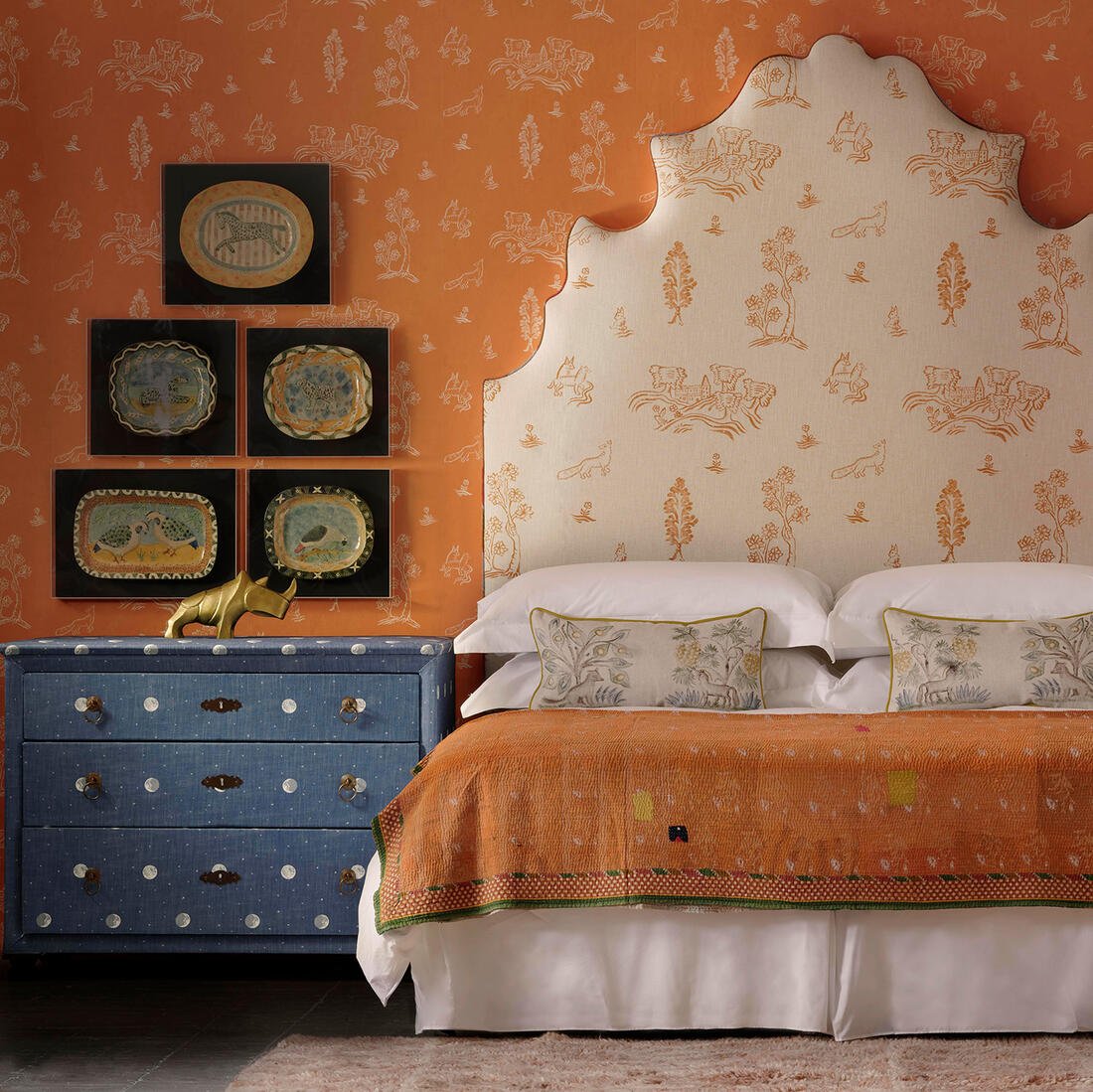Wychwood Wallpaper - Melon Orange - Andrew Martin - KKWYMO - Premier Wallcovering