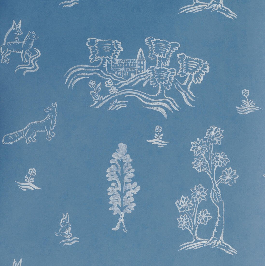 Wychwood Wallpaper - Happy Blue - Andrew Martin - KKWYHB - Premier Wallcovering