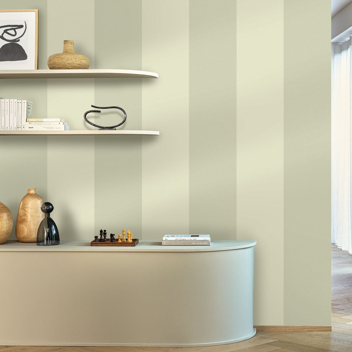 XXL Lines Wallpaper - Vert amande - Caselio - 106727001 - Premier Wallcovering