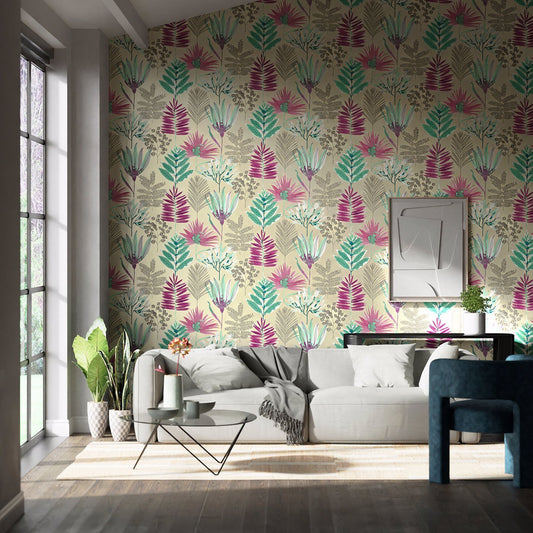 Yasuni Wallpaper - Lagoon/Cerise - Harlequin - HZAP111760 - Premier Wallcovering