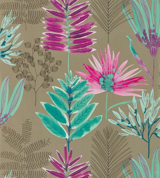 Yasuni Wallpaper - Lagoon/Cerise - HZAP111760 - Harlequin - Premier Wallcovering