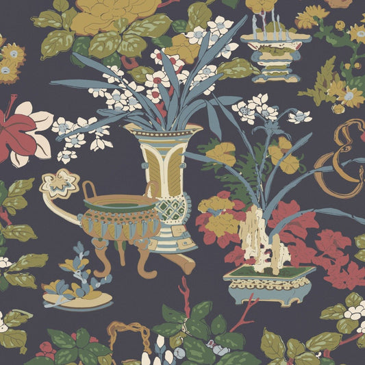 Yentai Wallpaper - Navy - Warner House - Premier Wallcovering