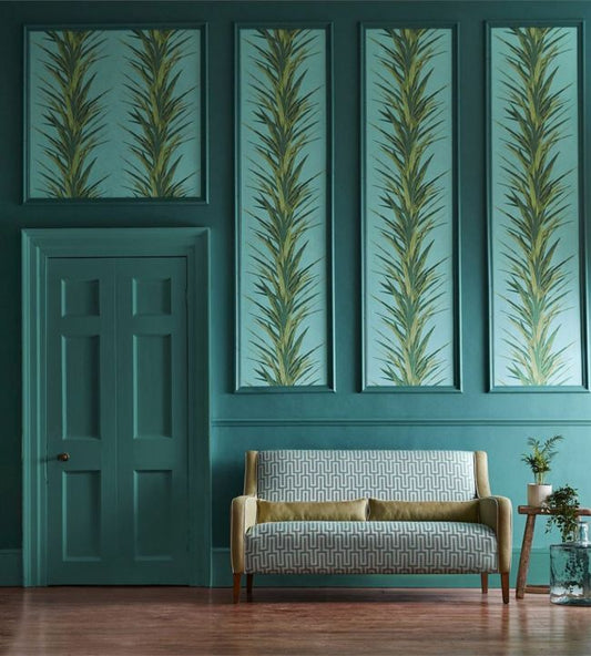 Yucca Wallpaper - Sky/Green - DGLW216648 - Sanderson - Premier Wallcovering