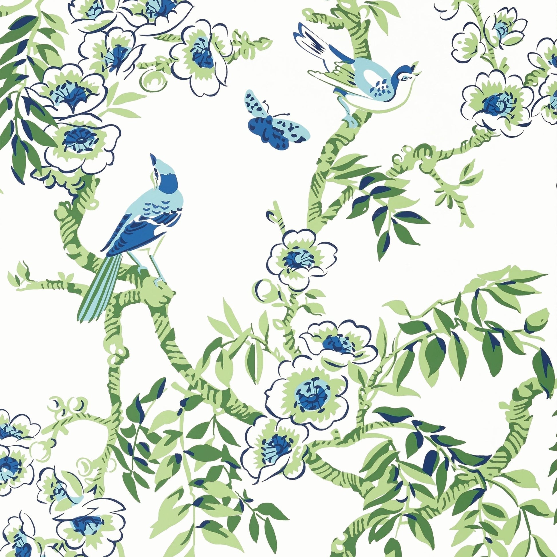 Yukio Wallpaper - Blue & Green - Thibaut - T20842 - Premier Wallcovering