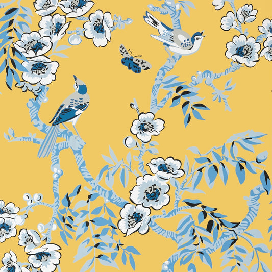 Yukio Wallpaper - Yellow - Thibaut - T20840 - Premier Wallcovering