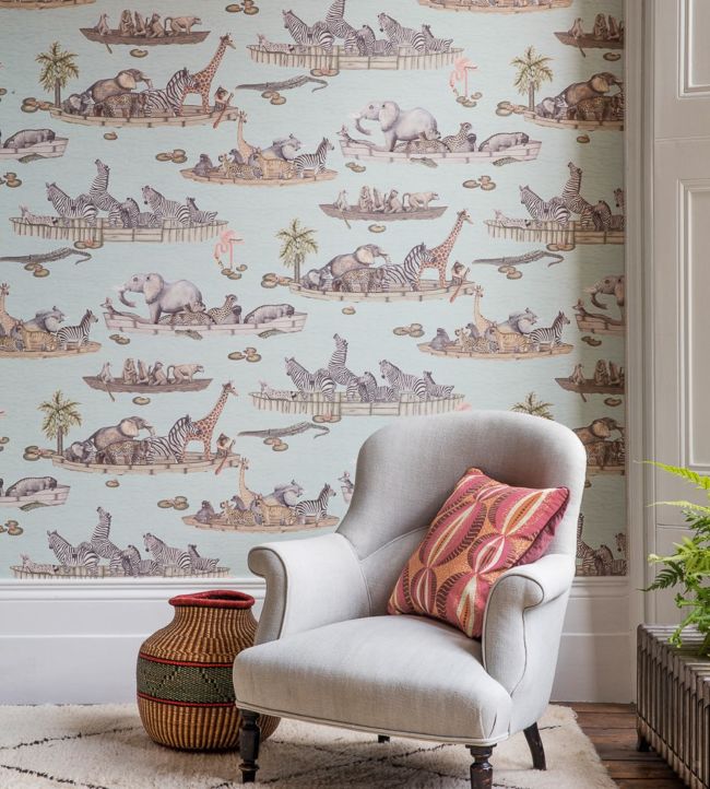 Zambezi Wallpaper - Multi on Seafoam - 109/14063 - Cole & Son - Premier Wallcovering